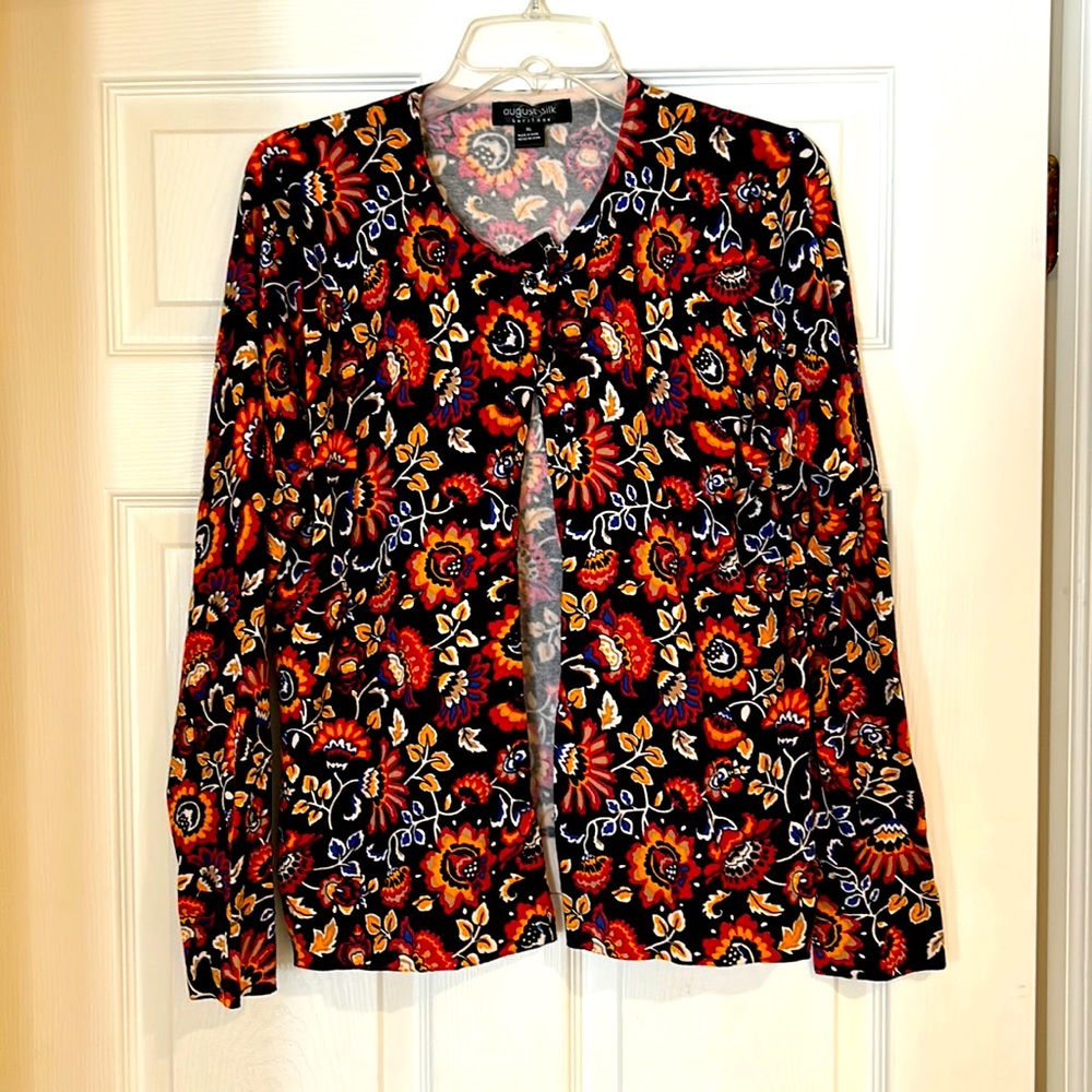 August Silk folklore cardigan NWT